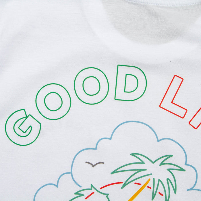 Neon Good Life Back Print - Tshirt - White