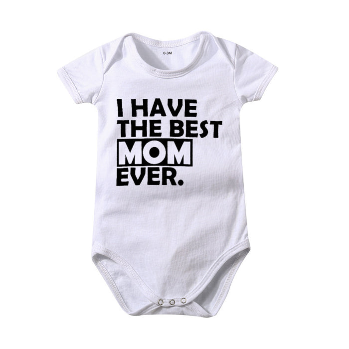 Newborn Baby Romper – Mom Print and Dad Print Color Options
