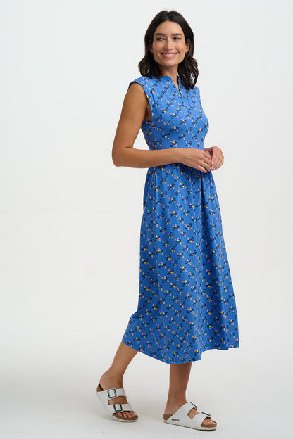 Nina Jersey Midi Dress (Blue)