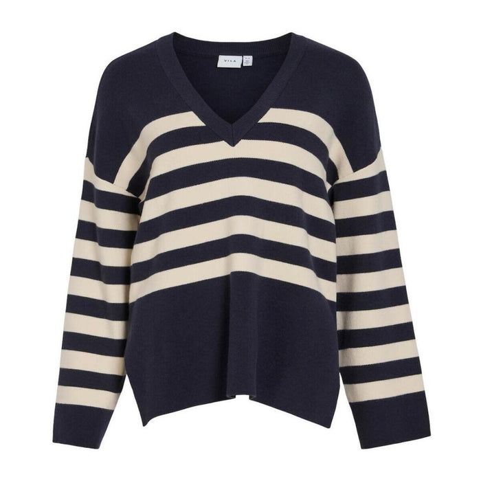 Nina V-Neck Jumper (Navy Blazer/Birch)