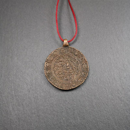 Old Longevity Melong 1.57" - Tibetan Buddhist art, front view