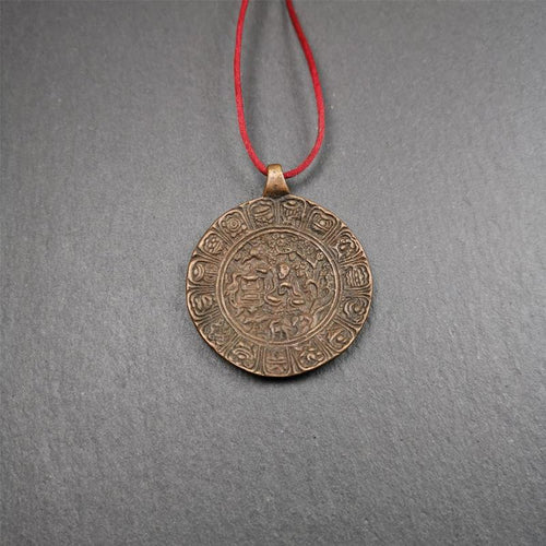 Old Longevity Melong 1.57" - Tibetan Buddhist art, front view