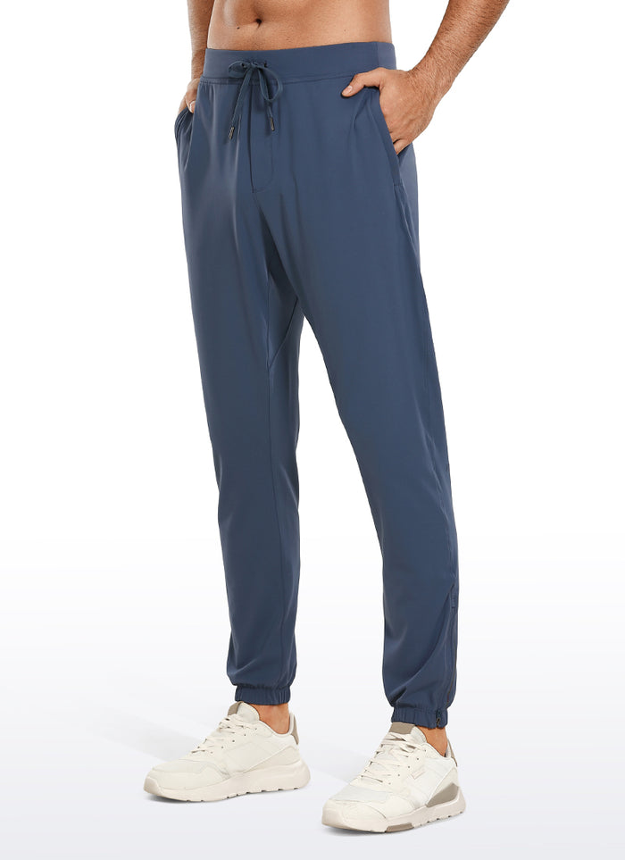 CRZ YOGA Men's Run Slim Fit On the Travel Joggers 32''- Ankle Zipper Electric Blue