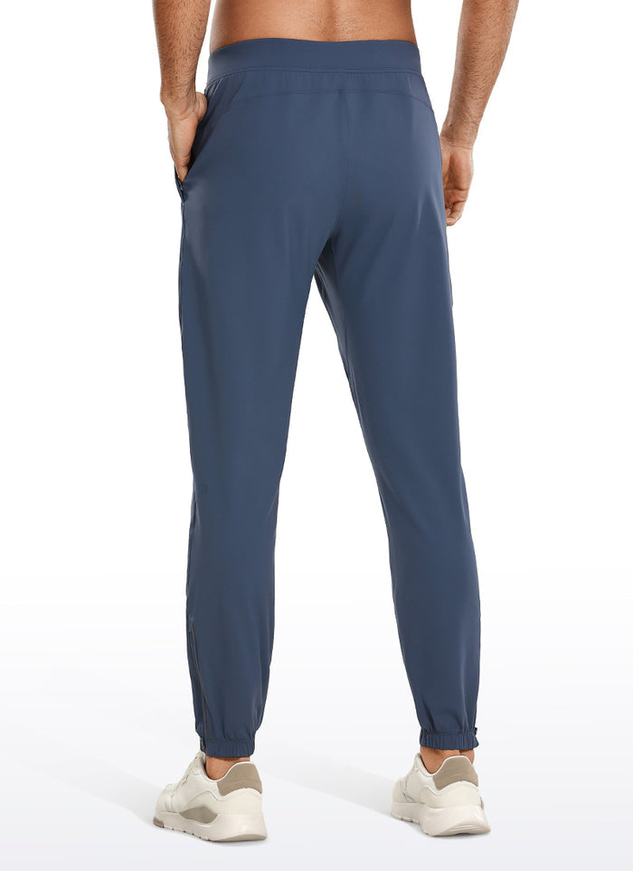 CRZ YOGA Men's Run Slim Fit On the Travel Joggers 32''- Ankle Zipper Electric Blue