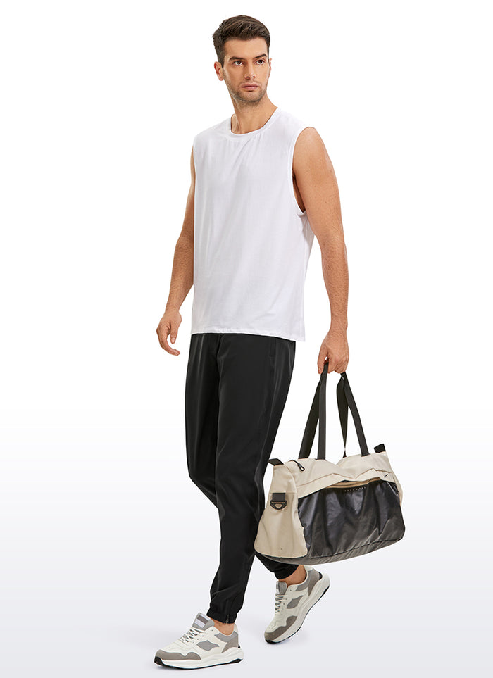 CRZ YOGA Men's Run Slim Fit On the Travel Joggers 32''- Ankle Zipper Electric Blue