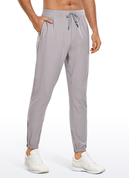 CRZ YOGA Men's Run Slim Fit On the Travel Joggers 32''- Ankle Zipper Black