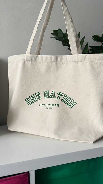 ONE UMMAH every day Arabic tote bag | Large |
