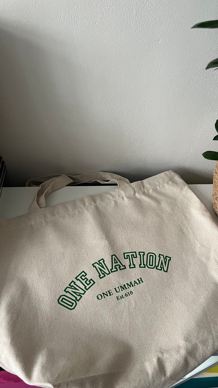 ONE UMMAH every day Arabic tote bag | Large |