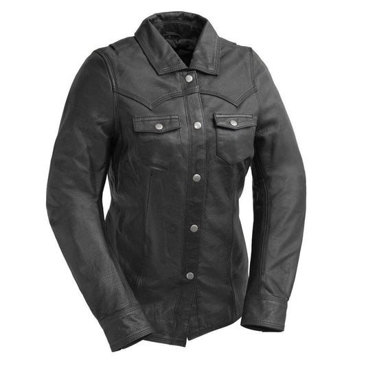 Onyx Women's Leather Shirt: Onyx Women's Leather Motorcycle Shirt
PRODUCT OVERVIEW:
Introducing the Onyx – a perfect blend of