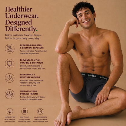 Organic Cotton Boxer Briefs - Obsidian