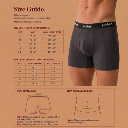 Organic Cotton Boxer Briefs - Obsidian