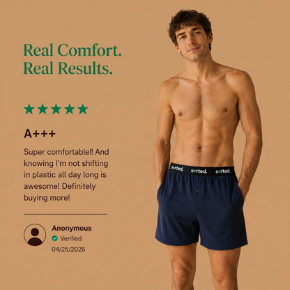 Organic Cotton Boxers - Navy Blazer