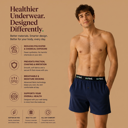 Organic Cotton Boxers - Navy Blazer