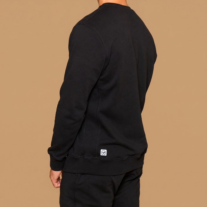 Organic Cotton Midweight Crewneck - Jet Black