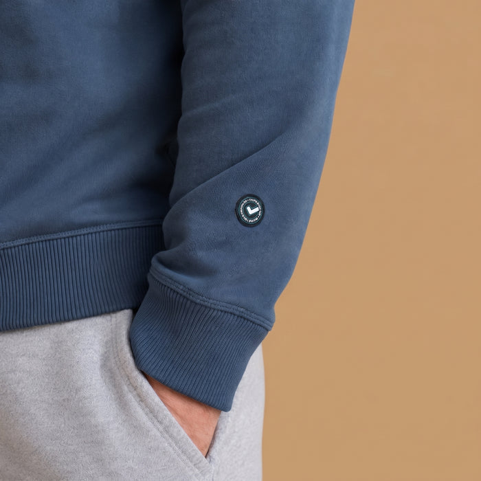 Organic Cotton Midweight Raglan Quarterzip - Midnight Navy
