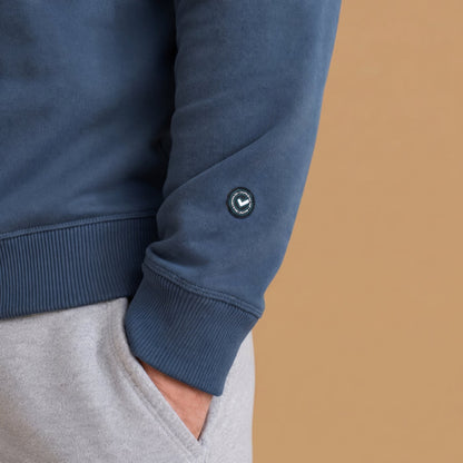 Organic Cotton Midweight Raglan Quarterzip - Midnight Navy
