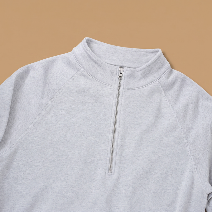 Organic Cotton Midweight Raglan Quarterzip - Midnight Navy