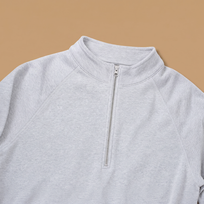 Organic Cotton Midweight Raglan Quarterzip - Midnight Navy