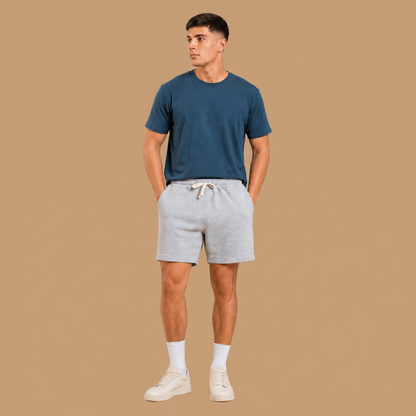 Organic Cotton Midweight Shorts - Heather Grey