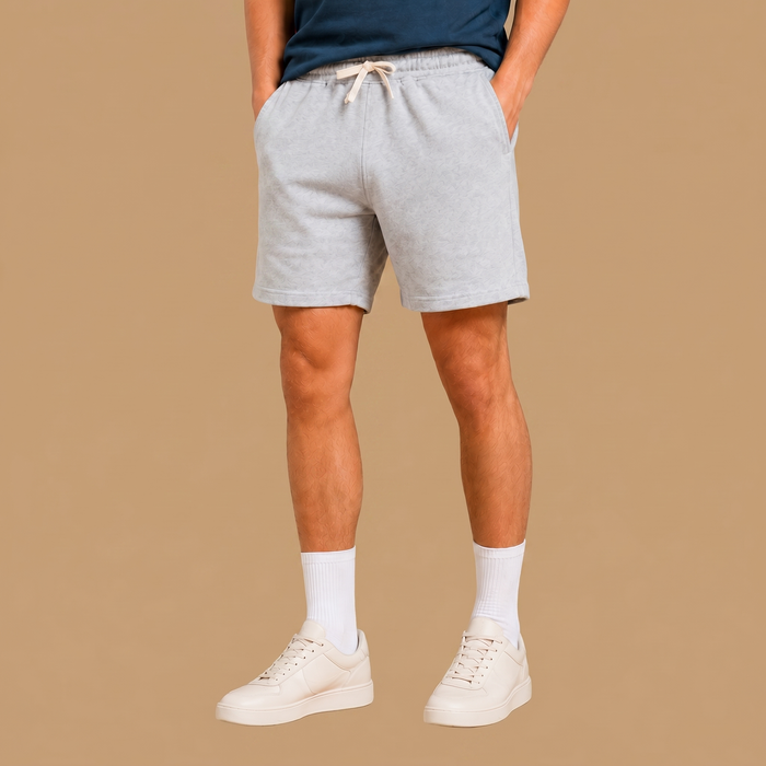 Organic Cotton Midweight Shorts - Heather Grey