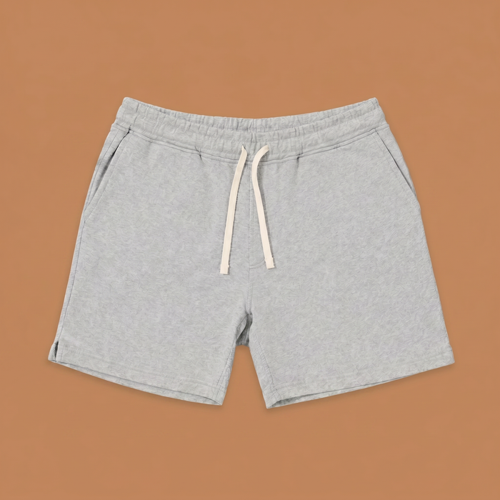 Organic Cotton Midweight Shorts - Heather Grey