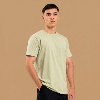 Organic Cotton Midweight T-Shirt Curved Hem - Desert Sage