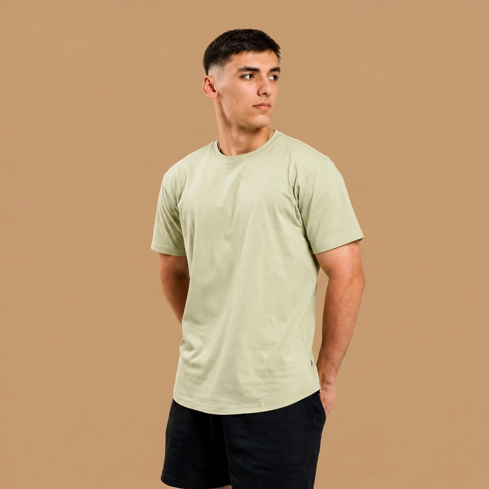 Organic Cotton Midweight T-Shirt Curved Hem - Desert Sage