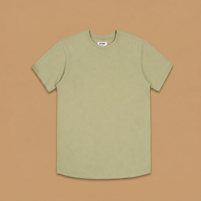 Organic Cotton Midweight T-Shirt Curved Hem - Desert Sage