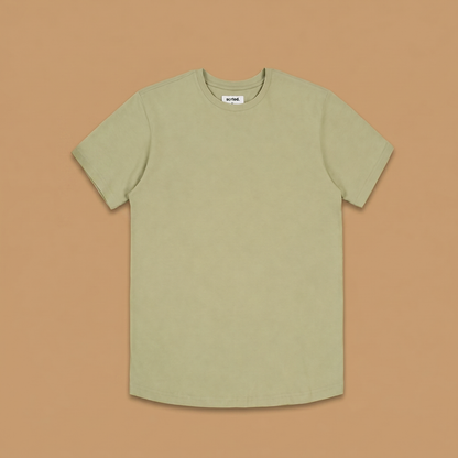 Organic Cotton Midweight T-Shirt Curved Hem - Desert Sage