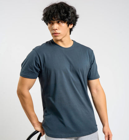 Organic Cotton Midweight T-Shirt Curved Hem - Desert Sage