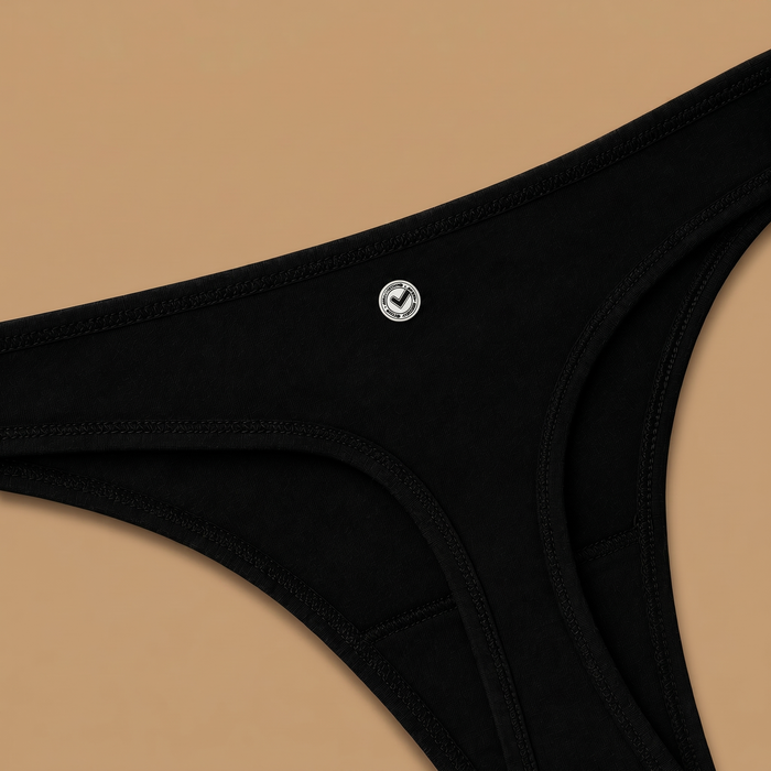 Organic Cotton Thong - Jet Black