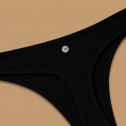 Organic Cotton Thong - Jet Black