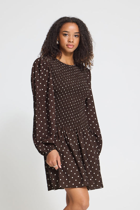 Orna Mini Dress (Coffee/Birch)