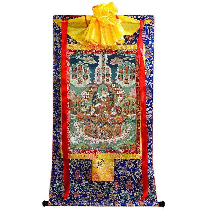 Padmasambhava - Guru Rinpoche on Refuge Tree - Tibetan thangka painting, view 4