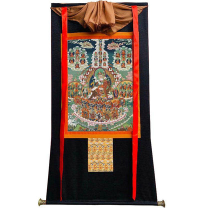 Padmasambhava - Guru Rinpoche on Refuge Tree - Tibetan thangka painting, view 8