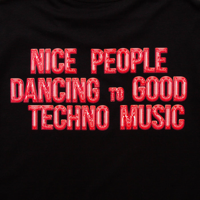 Peoples Techno Chrome Red Front Print - Tshirt - Black