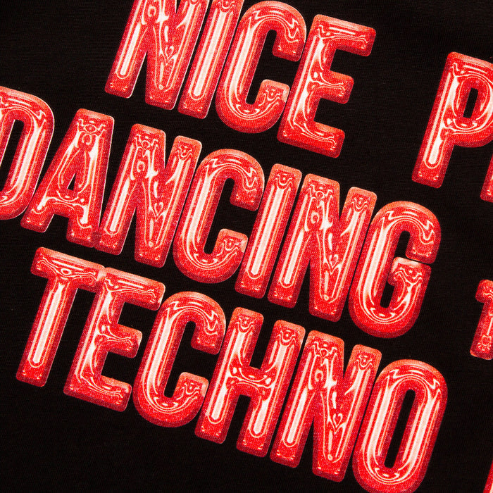 Peoples Techno Chrome Red Front Print - Tshirt - Black
