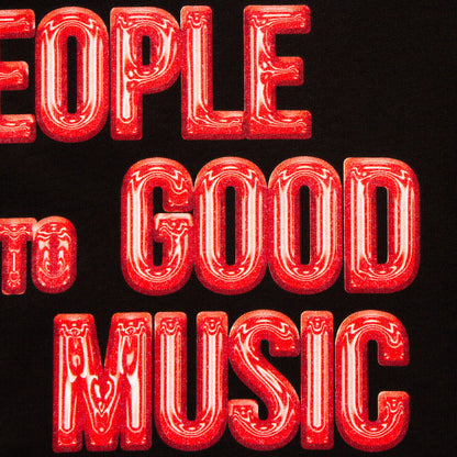 Peoples Techno Chrome Red Front Print - Tshirt - Black