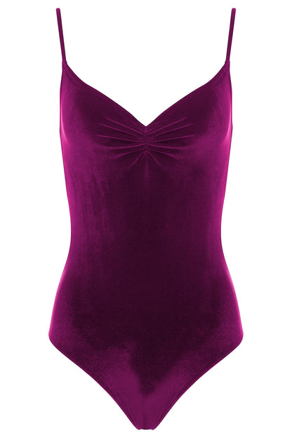 Pinch Leotard  VELVET RASPBERRY
