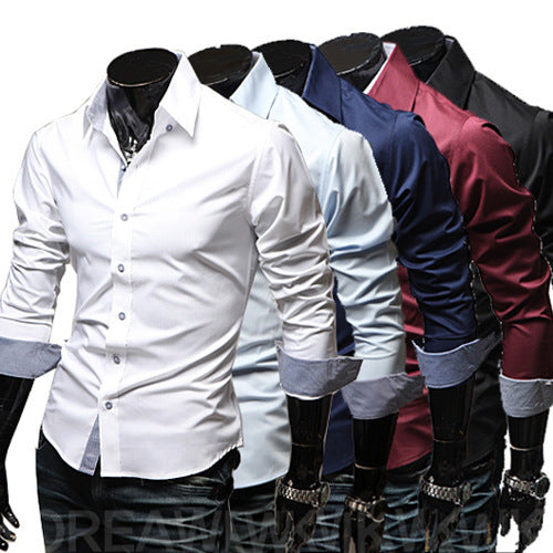 Plaid Plus Size Men's Shirt in white – casual leisure style