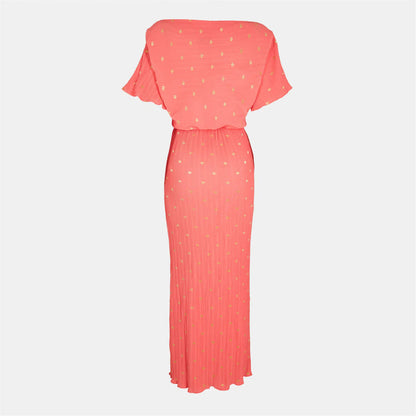 Plisse Tilly Dress (Coral)