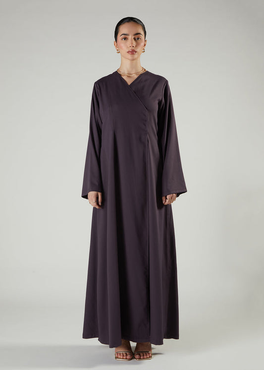 Plum Wrap Abaya