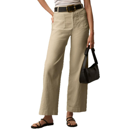 plus size high waisted suit pants rear view straight leg drape detail