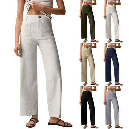 mid rise office pants women front waistband and closure detail visible