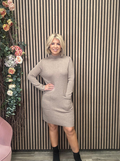 Polina Sweater Dress (Light Brown)