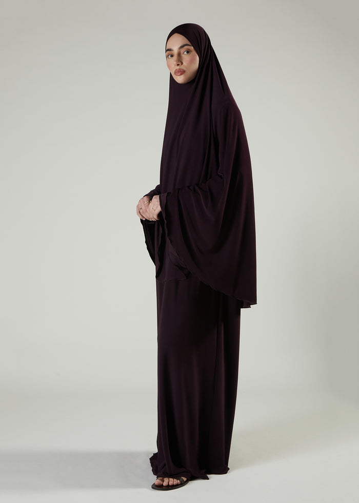 Prayer Abaya Set Plum