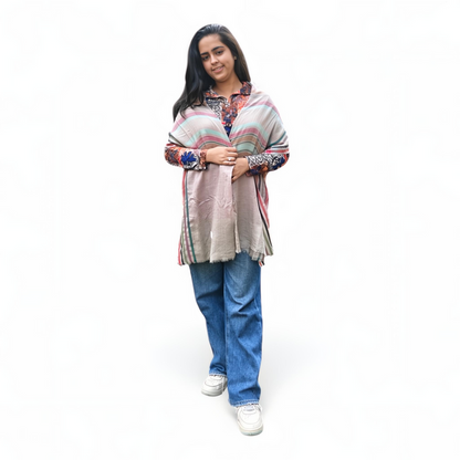 Printed Stole | Blue with Floral Design | For Women - Mojopanda Organic  Store
