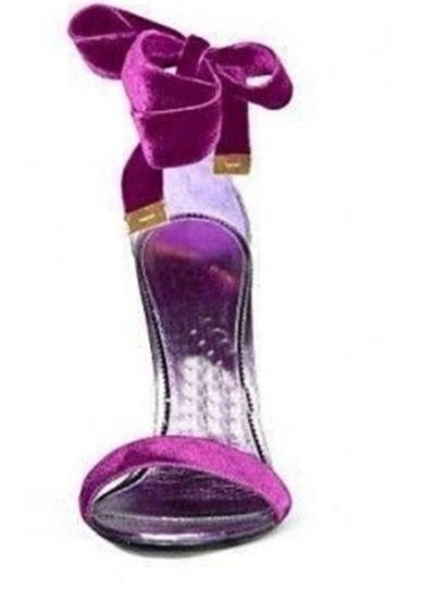 Purple Suede Lace-up Summer Sandals Heels