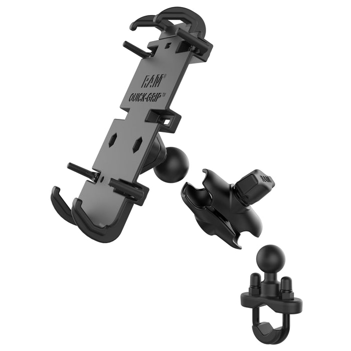 Quick Grip XL W/ U-Bolt: FEATURES

Spring-loaded holder features adjustable side supports that provide a secure fit for a var