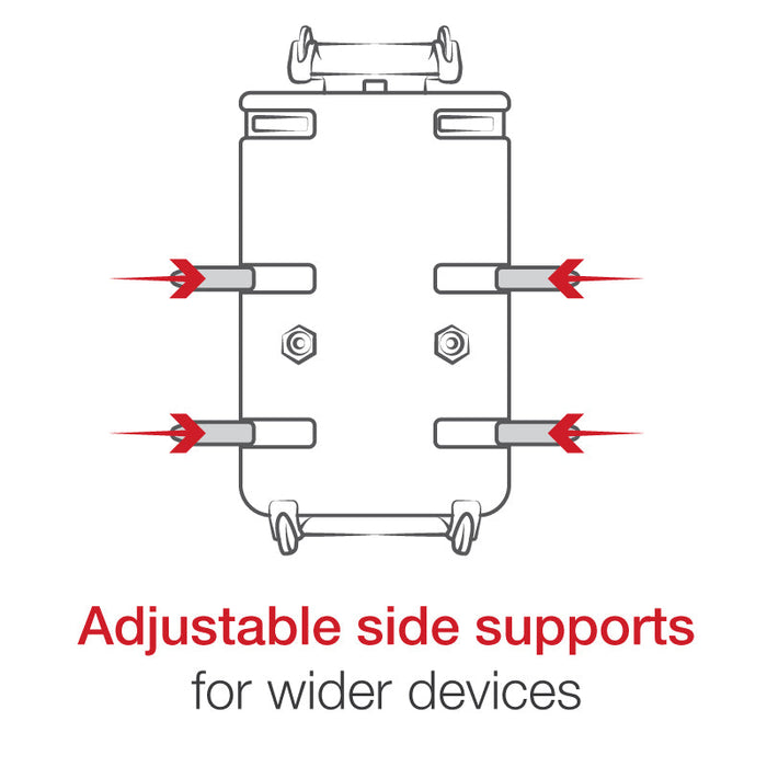 Quick Grip XL W/ U-Bolt: FEATURES

Spring-loaded holder features adjustable side supports that provide a secure fit for a var